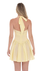 Halter A-line Dress in Yellow