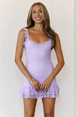 Little Sultry Lace Mini Dress Lilac