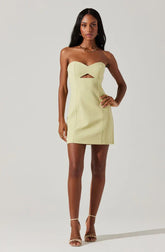 Yellow Wrap Mini Mekhi Dress