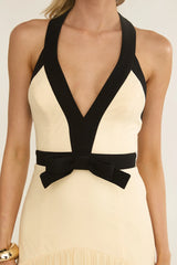 Aven Halter Bow Maxi Dress Butter