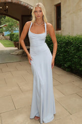 Alara Lace-Up Back Dress - Blue