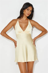 Yours To Love Satin Halter Mini Dress