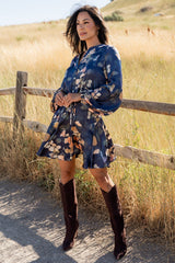 Venice Short Dress | Navy + Multi Floral