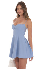 Back Lace A-Line Dress in Powder Blue