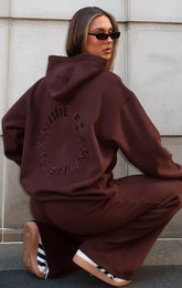 Stay Lifted Oversized Hoodie Bitter Chocolate