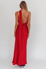 Adora One-Shoulder Maxi Dress Red