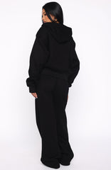 Through Thick And Thin Wide Leg Sweatpants Black
