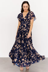 Lynlee Metallic Maxi Dress | Navy
