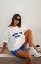 Winning Team Oversized Tee White/Electric Blue