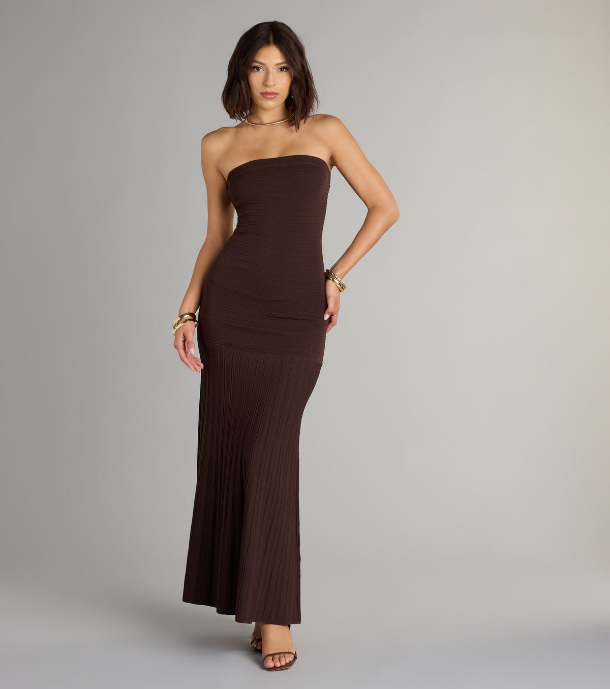 All Eyes On You Strapless Maxi Dress