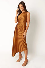 Kleo One Shoulder Maxi Dress - Golden Ochre