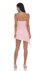 Mesh Tassel Dress in Pink