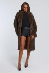Days In Aspen Faux Fur Coat Brown