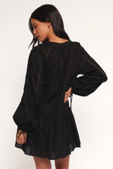 Hart Long Sleeve Mini Dress - Black