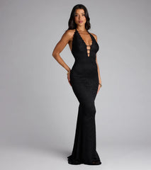 Lane Halter Strappy Lace Mermaid Formal Dress