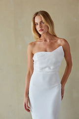 Odessa Asymmetrical Neck Strapless Maxi Dress