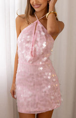 Adele Pink Sequin Mini Dress