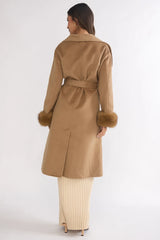 Zannora Faux Fur Coat Camel