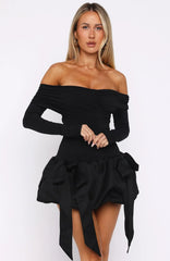 Raise Hell Long Sleeve Mini Dress Black