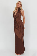 Easy Love Contrast Maxi Skirt Chocolate