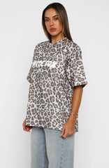 Offstage Printed Oversized Tee Leopard