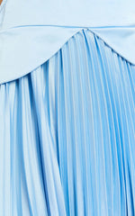 Shay Maxi Dress Sweetheart Cut Out Pleated Dress in Blue