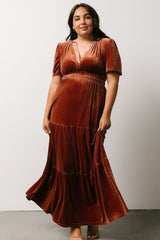 Artemis Velvet Maxi Dress | Dark Spice