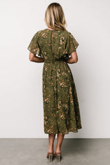 Laurel Midi Dress | Olive Floral