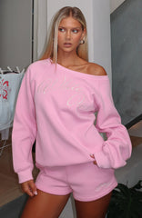 Lucky Thirteen Elsa Off Shoulder Sweater Candy Pink